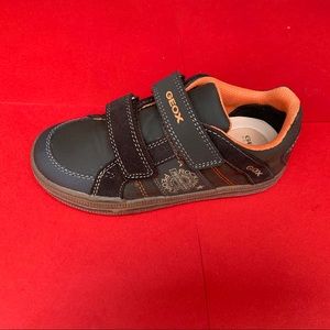 Geox Boys Coffee and Orange Sneaker